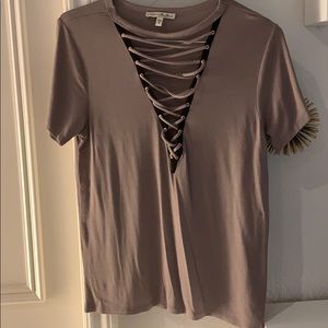 Lace up purple top! Worn once!